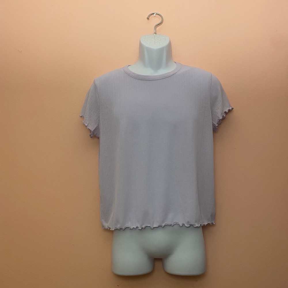 Madewell XL Lavender Scalloped Shirt